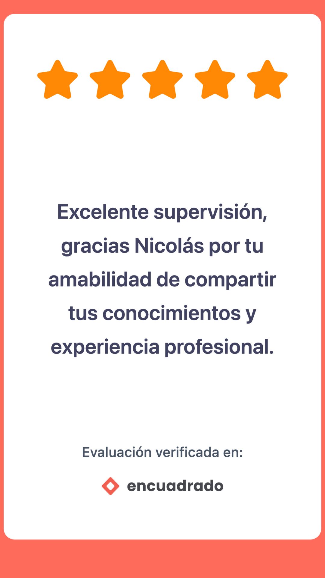 Evaluación de colega 5 sobre las supervisiones